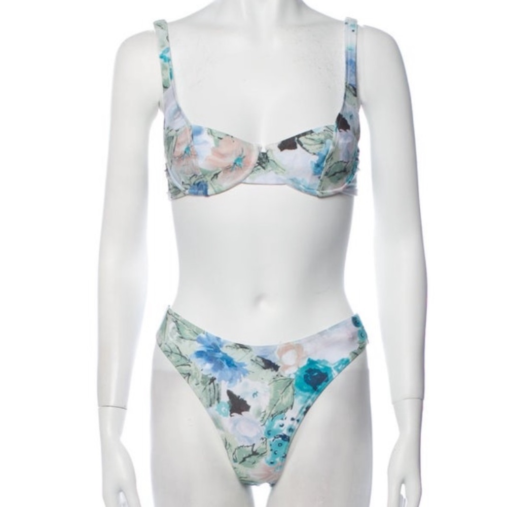 Floral blue bikini * on hold * do not buy